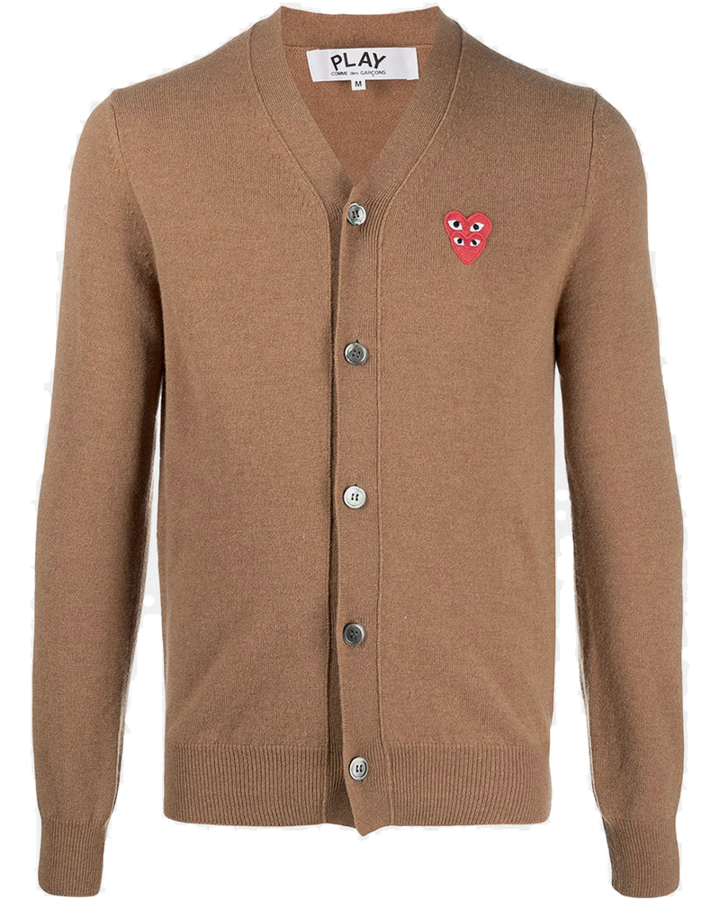 Brown & Red Heart Patch Cardigan Comme des garcons оригінал – Купити в Україні