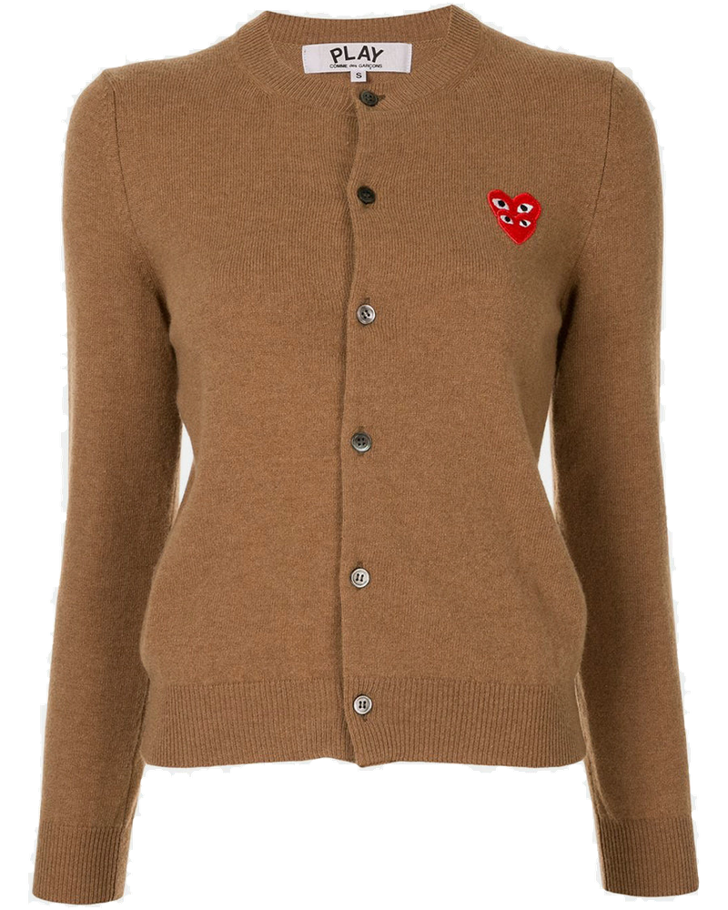 Brown & Red Heart Patch Cardigan Comme des garcons оригінал – Купити в Україні