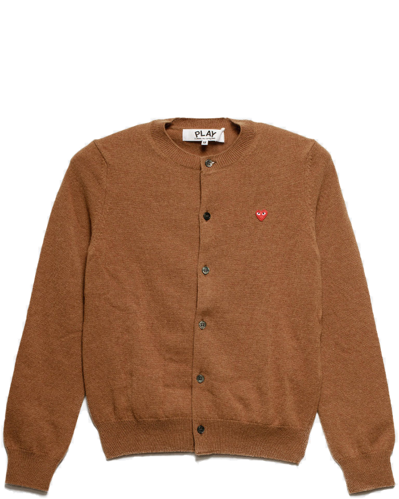 Brown & Red Heart Patch Cardigan Comme des garcons оригінал – Купити в Україні