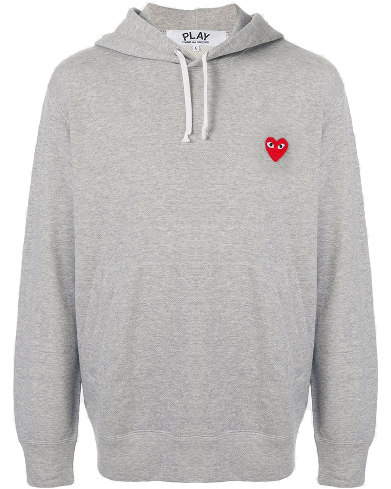 Grey & Red Heart Patch Hoodie Comme des garcons – Гарантія оригінальності