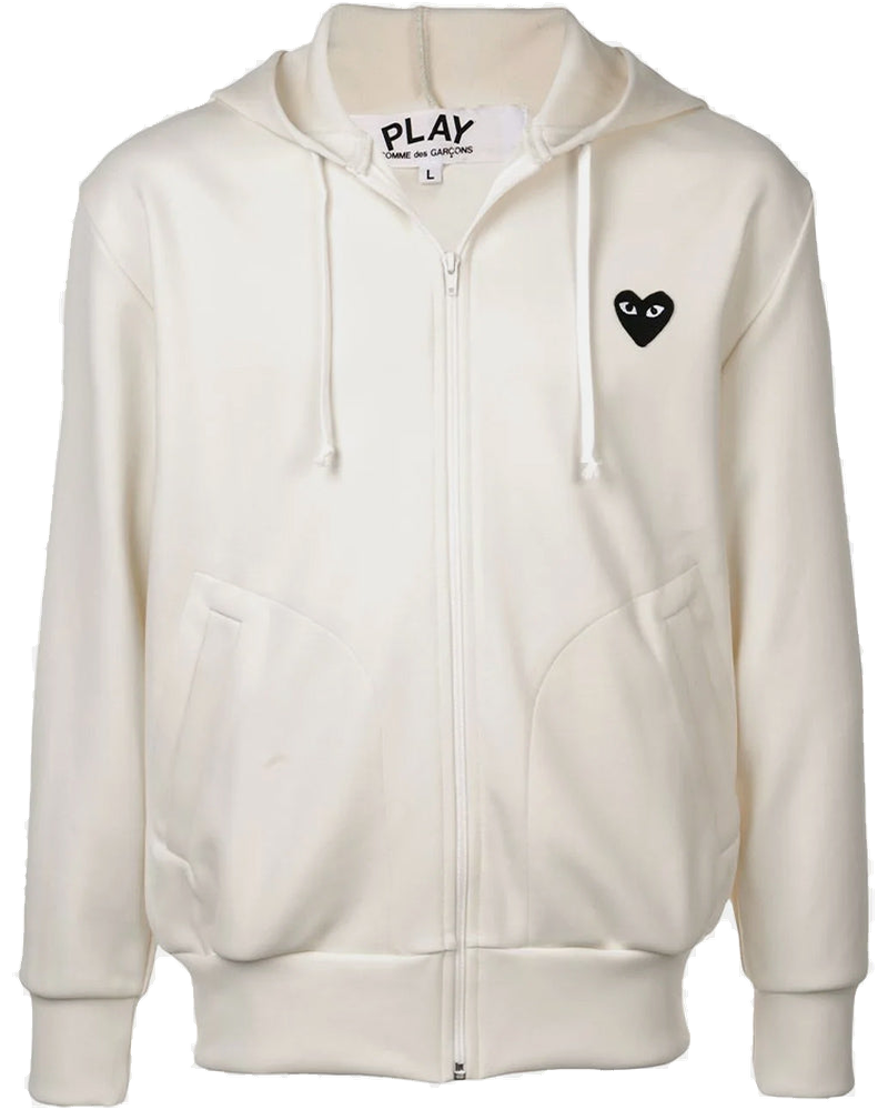 Оригінальна Ivory Big Heart Hooded Sweatshirt Comme des garcons