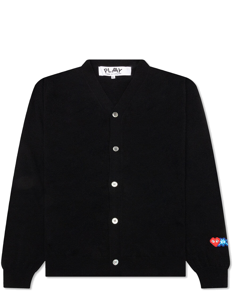 X The Artist Invader Button Cardigan Black Comme des garcons – Гарантія оригінальності