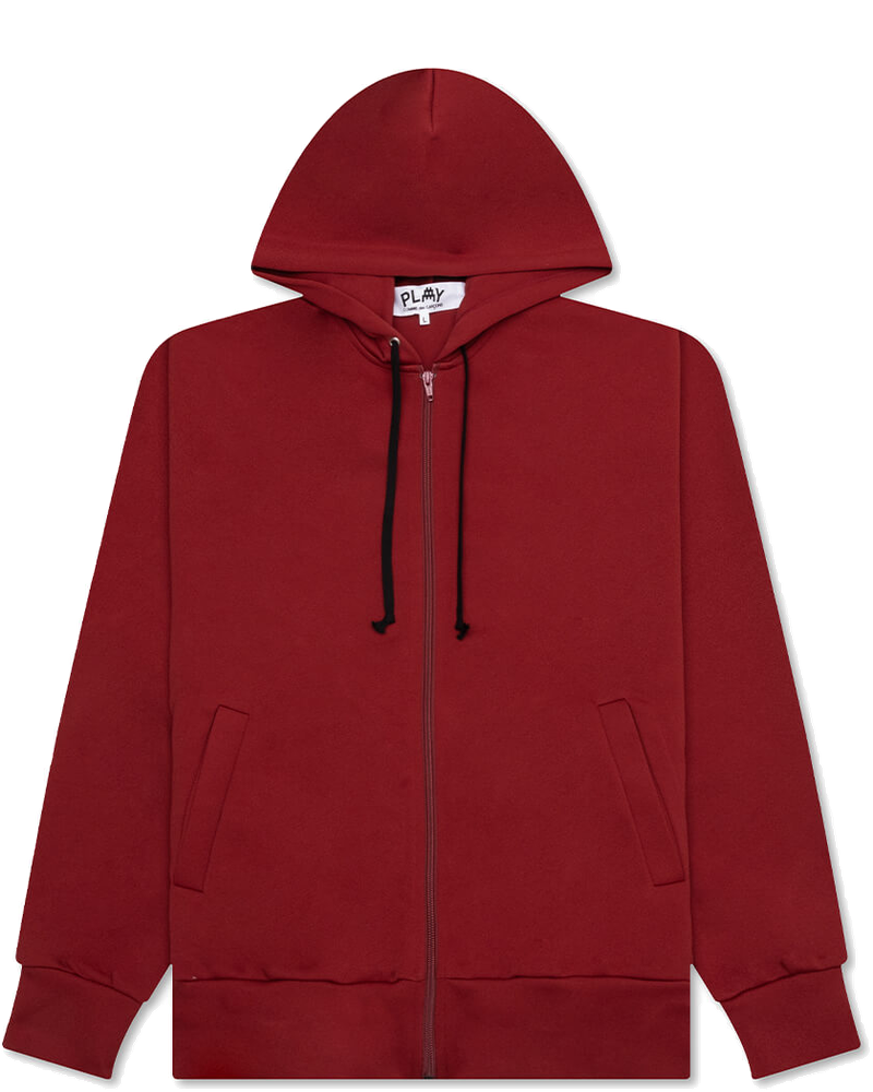 Оригінальна X The Artist Invader Full Zip Hoodie Burgundy Comme des garcons
