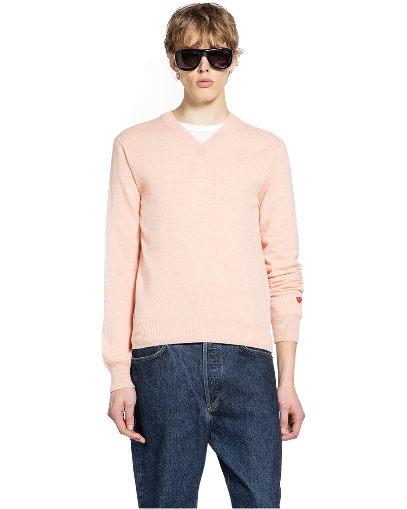Оригінальна Heart V-Neck Sweater In Wool Comme des garcons