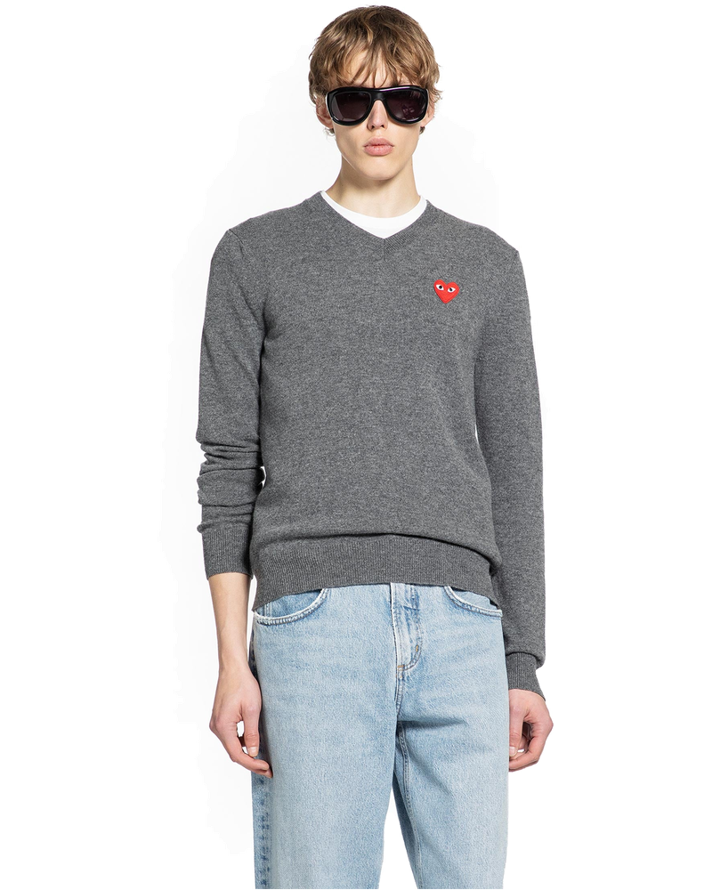 Оригінальна Heart V-Neck Sweater In Wool Comme des garcons