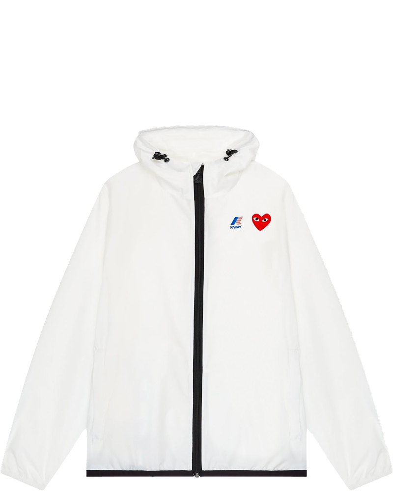 Оригінальна Cdg Play K-Way Full Zip Hoodie White Comme des garcons