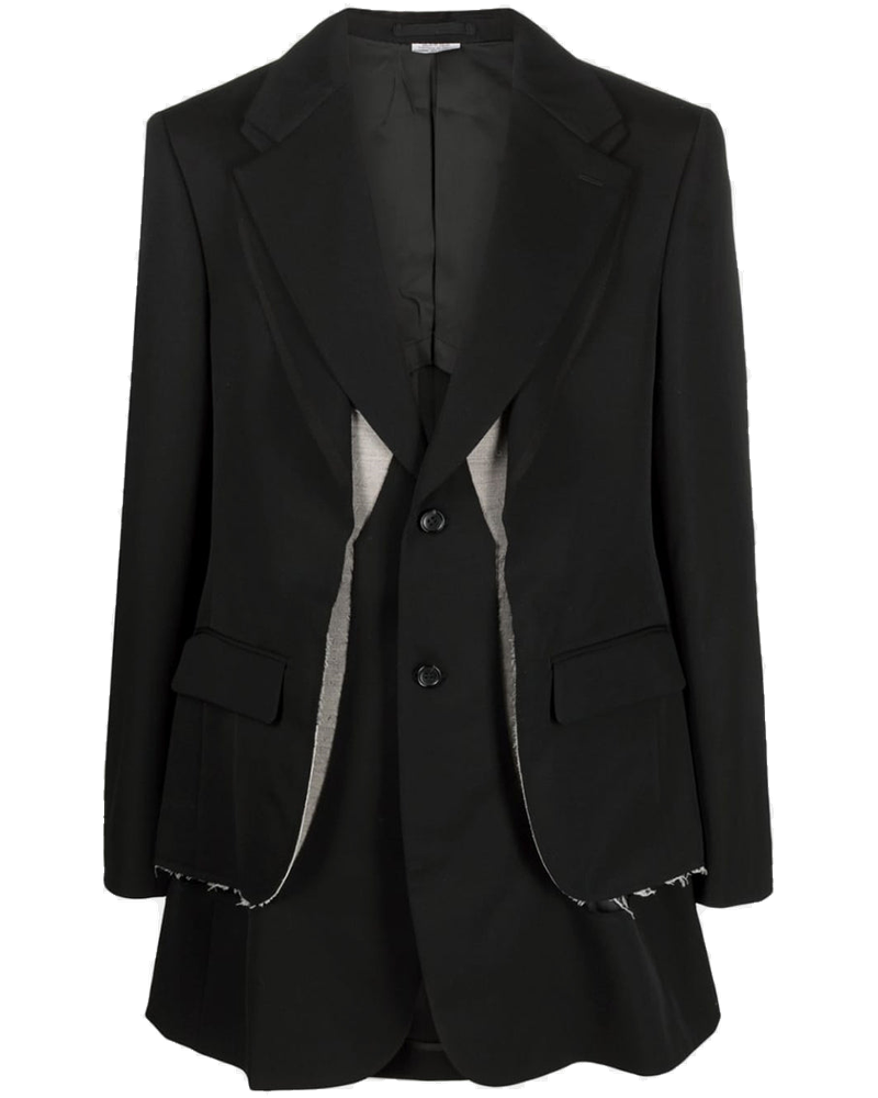 Black Long-Sleeve Wool Coat Comme des garcons – Гарантія оригінальності