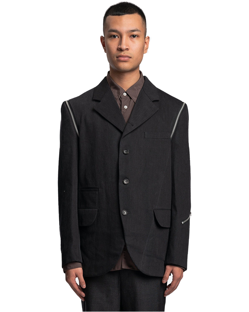 Zip Detailing Single Breasted Blazer In Charcoal Grey Comme des garcons оригінал – Купити в Україні