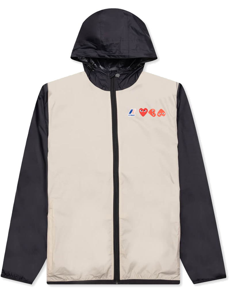 Оригінальна X K Way Logos Full Zip Jacket Beige Comme des garcons