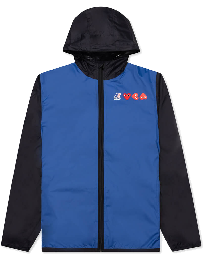 Оригінальна X K Way Logos Full Zip Jacket Blue Comme des garcons