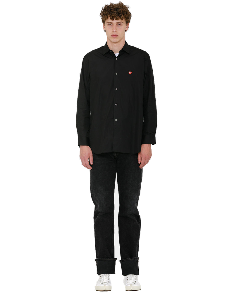 Black & Red Heart Patch Shirt Comme des garcons оригінал – Купити в Україні