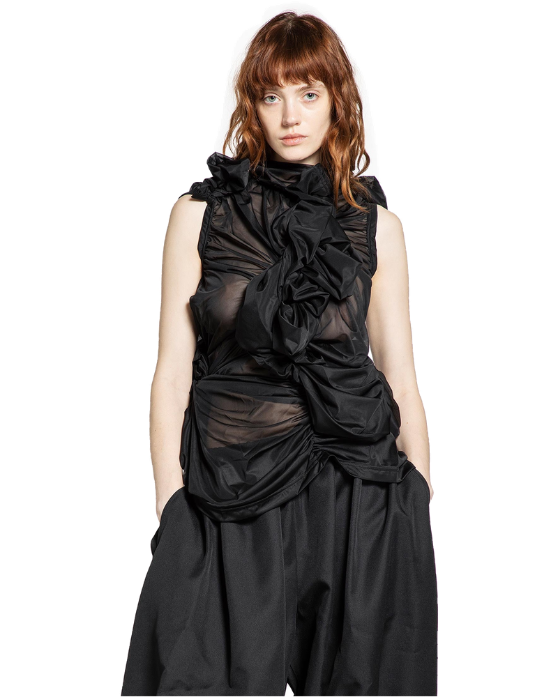Gathered Sheer Nylon Sleeveless Top Comme des garcons оригінал – Купити в Україні