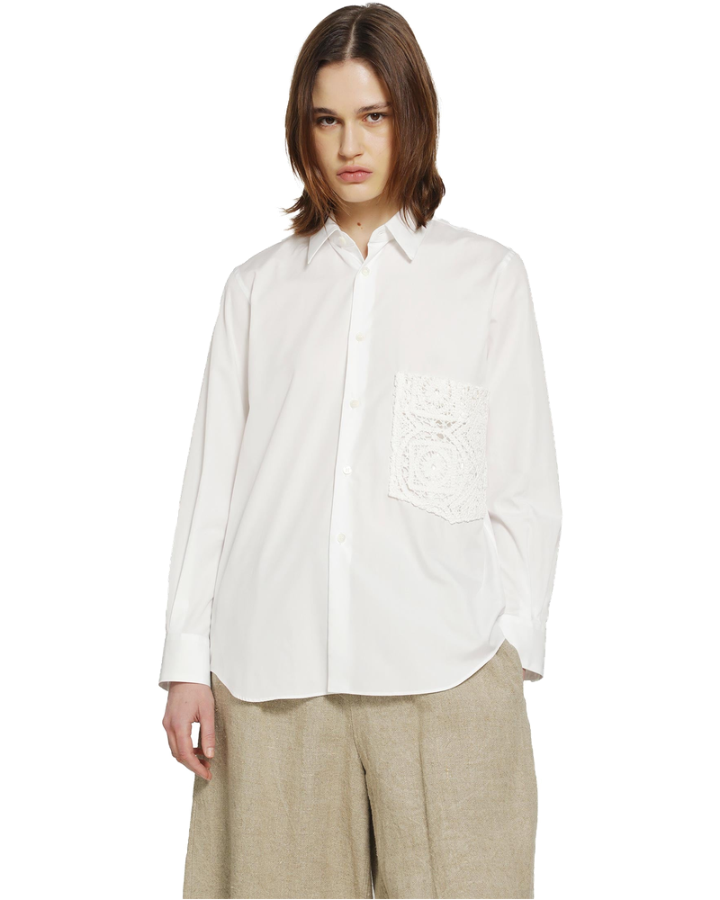 Оригінальна Crochet Pocket Shirt In Cotton Poplin Comme des garcons