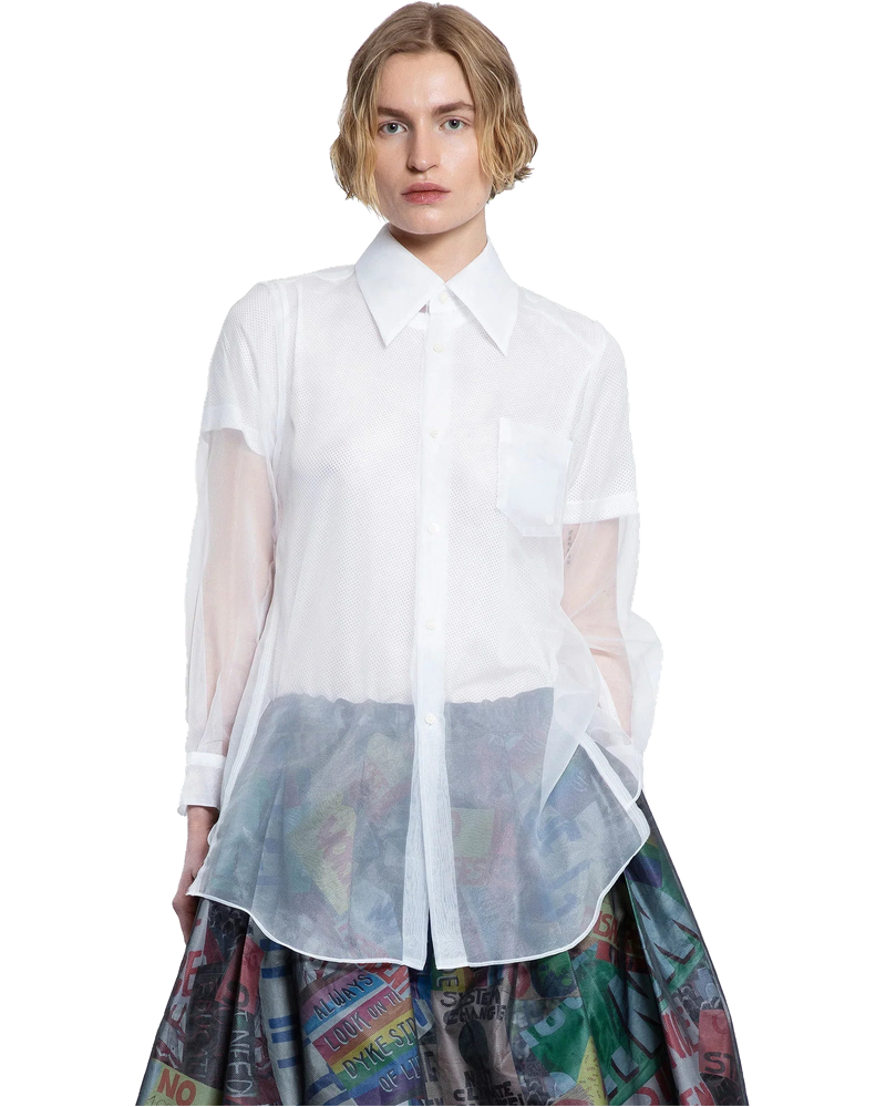 Оригінальна Layered Wool Mesh And Tulle Shirt Comme des garcons