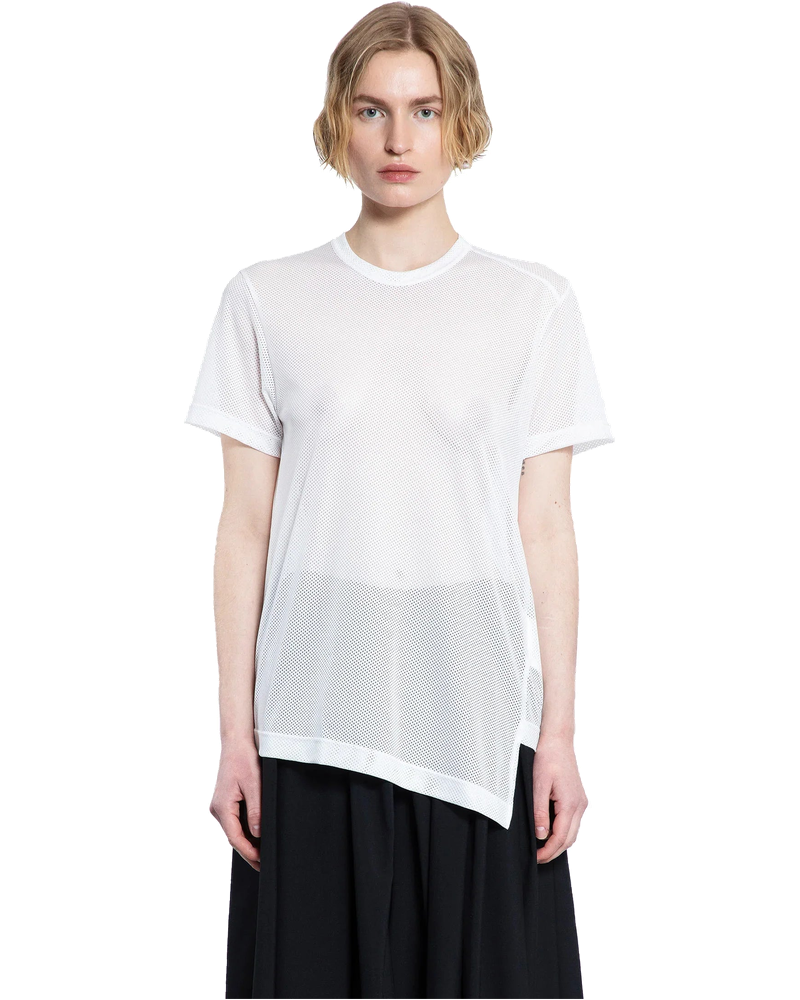 Оригінальна Asymmetric Nylon Mesh T-Shirt Comme des garcons