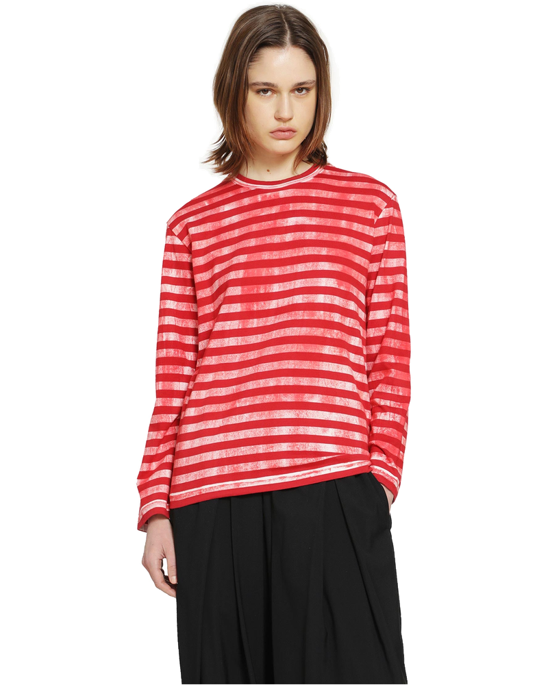 Оригінальна Striped Cotton Jersey Long Sleeve T-Shirt Comme des garcons