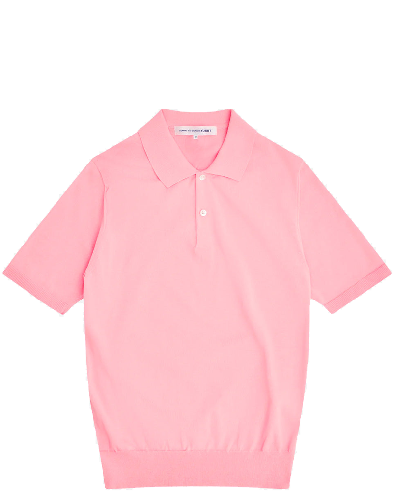 Оригінальна Pink Knit Short-Sleeved Polo Shirt Comme des garcons