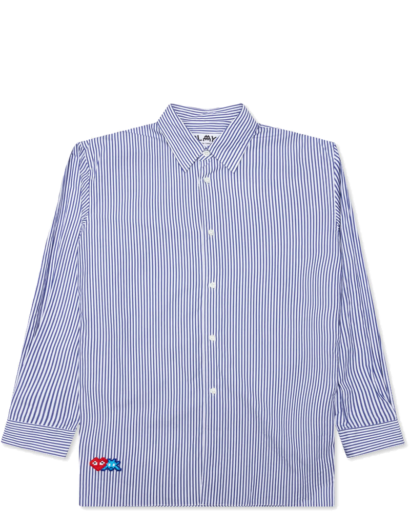 X The Artist Invader Striped Shirt Blue Comme des garcons – Гарантія оригінальності