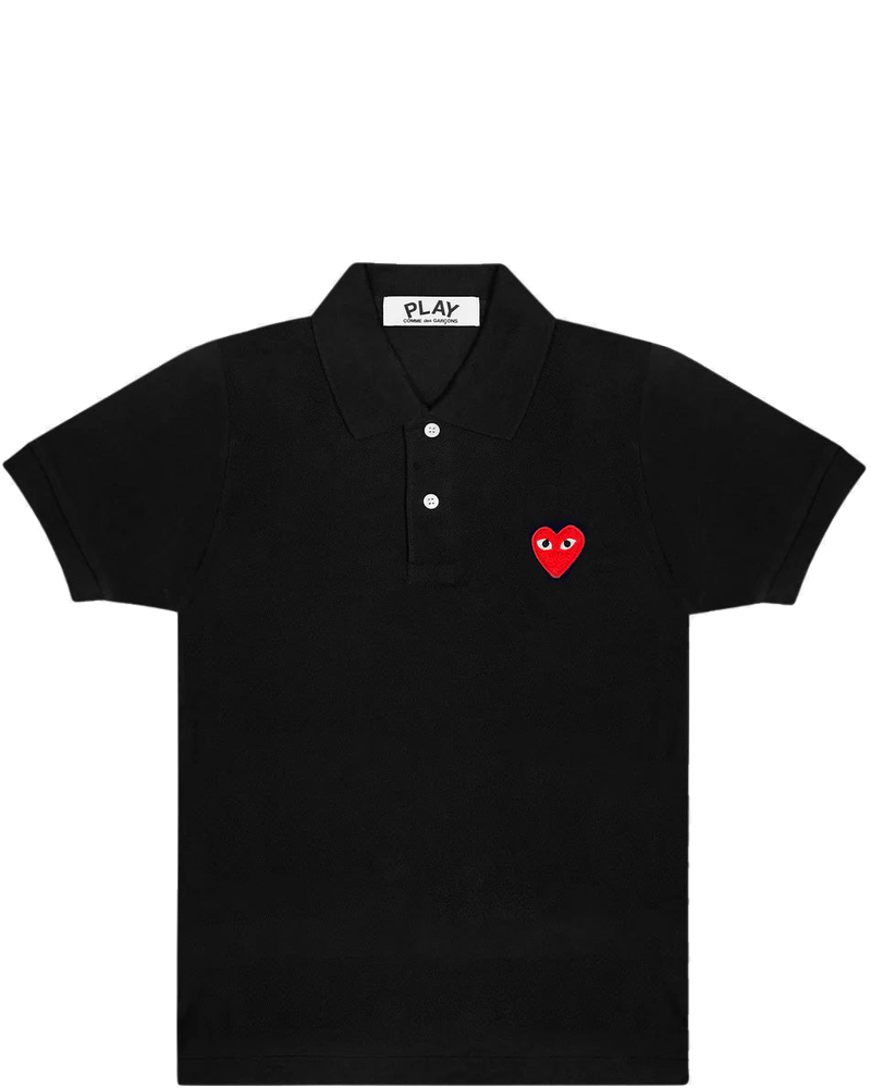 Cdg Red Play Black Polo Shirt Comme des garcons – Гарантія оригінальності