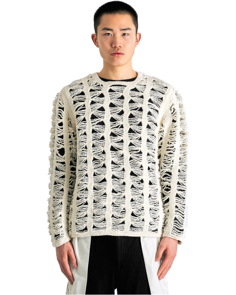Cut-Out Long Sleeve Sweater In Natural Comme des garcons оригінал – Купити в Україні