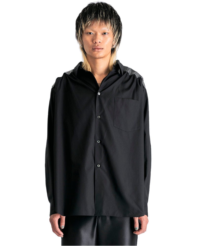 Gathered Panel Shirt In Black Comme des garcons – Гарантія оригінальності