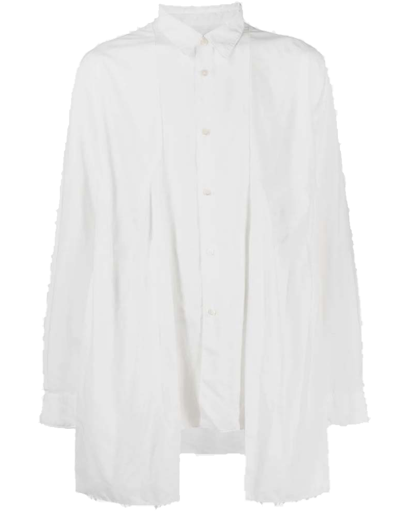 White Draped-Panel Long-Sleeve Shirt Comme des garcons – Гарантія оригінальності