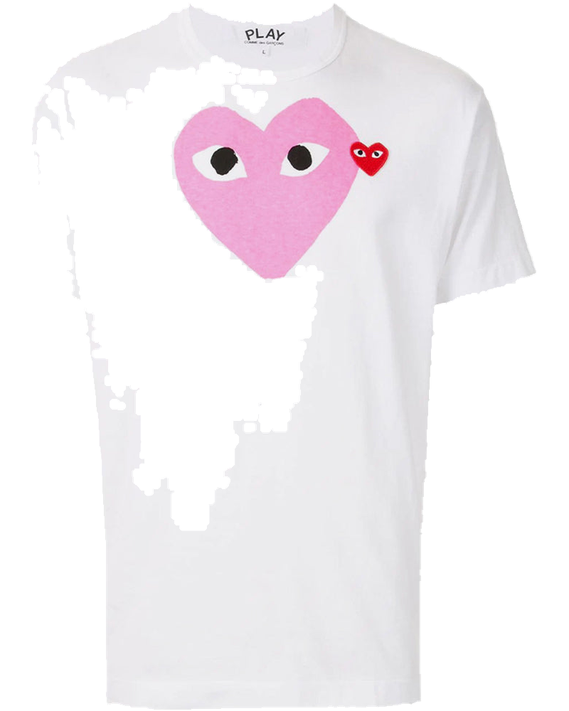 White & Pink Hearts T-Shirt Comme des garcons – Гарантія оригінальності