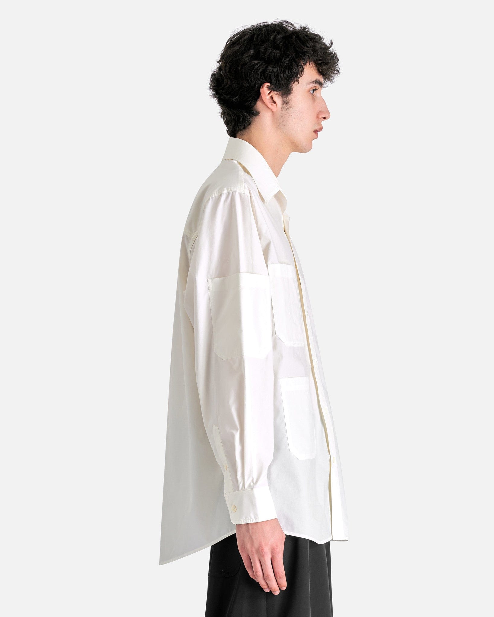 Cotton Poplin Pocket Shirt In Ivory Maison margiela – Гарантія оригінальності – вид ззаду