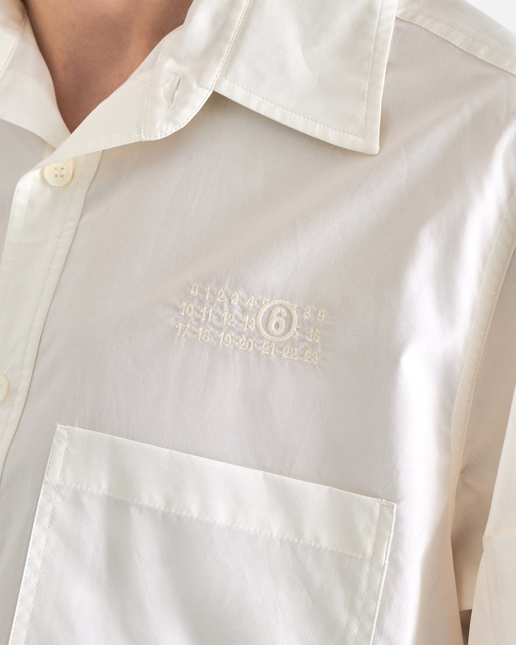Cotton Poplin Pocket Shirt In Ivory Maison margiela – Гарантія оригінальності – збільшений вид