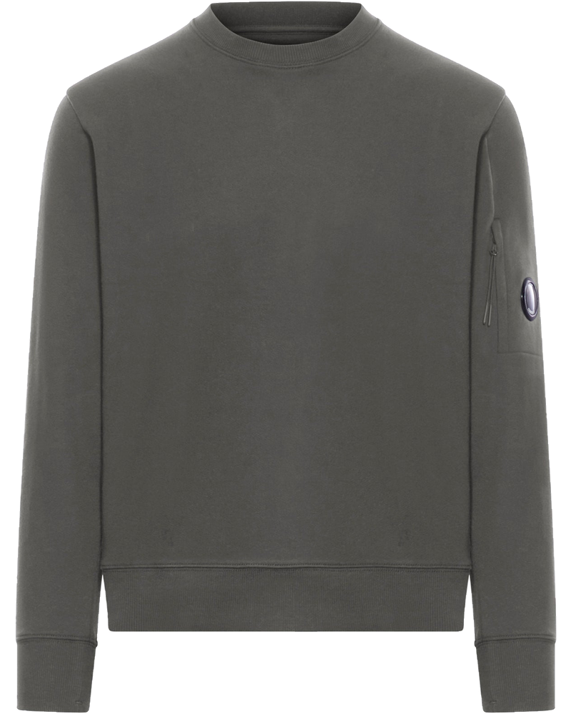 Оригінальна Crew Neck Fleece Sweatshirt With Embossed Lens Cp company