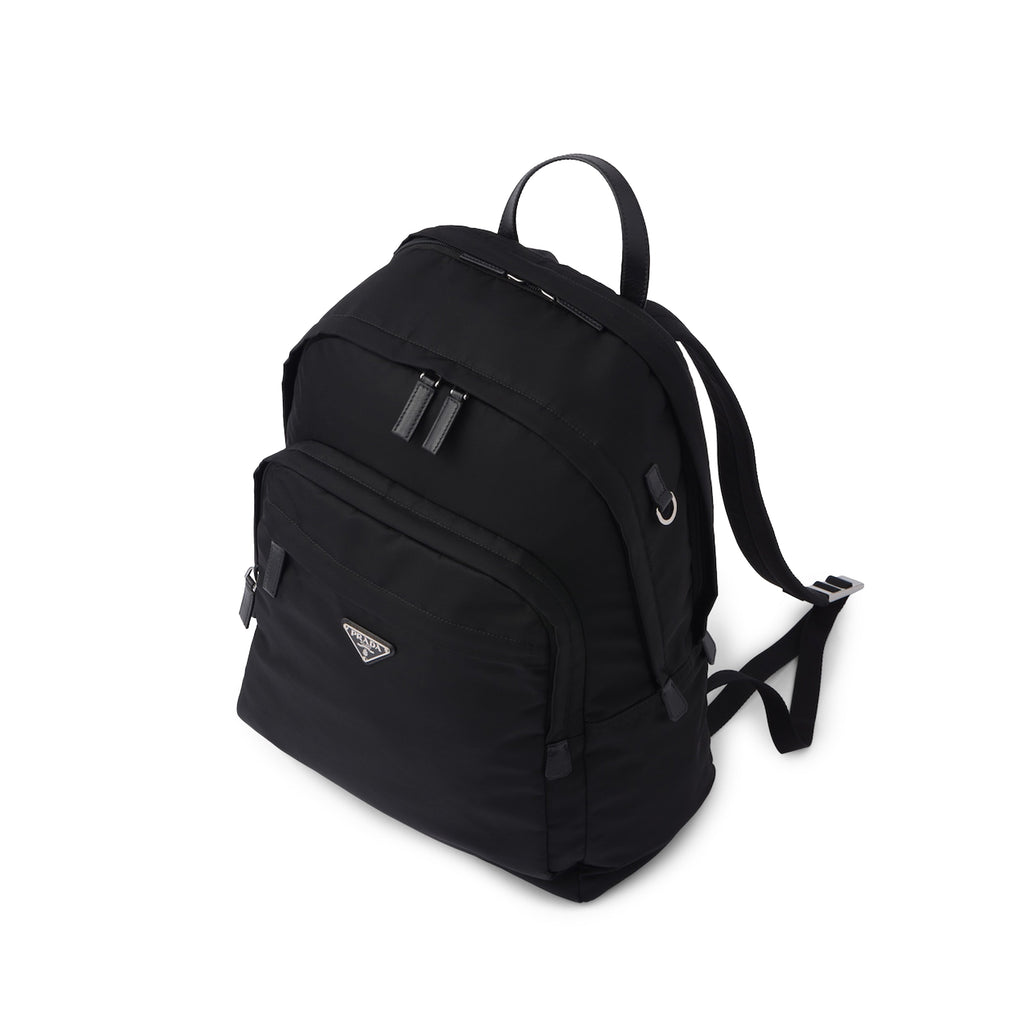 Mens Re Nylon And Saffiano Leather Backpack Prada – Гарантія оригінальності – вид ззаду