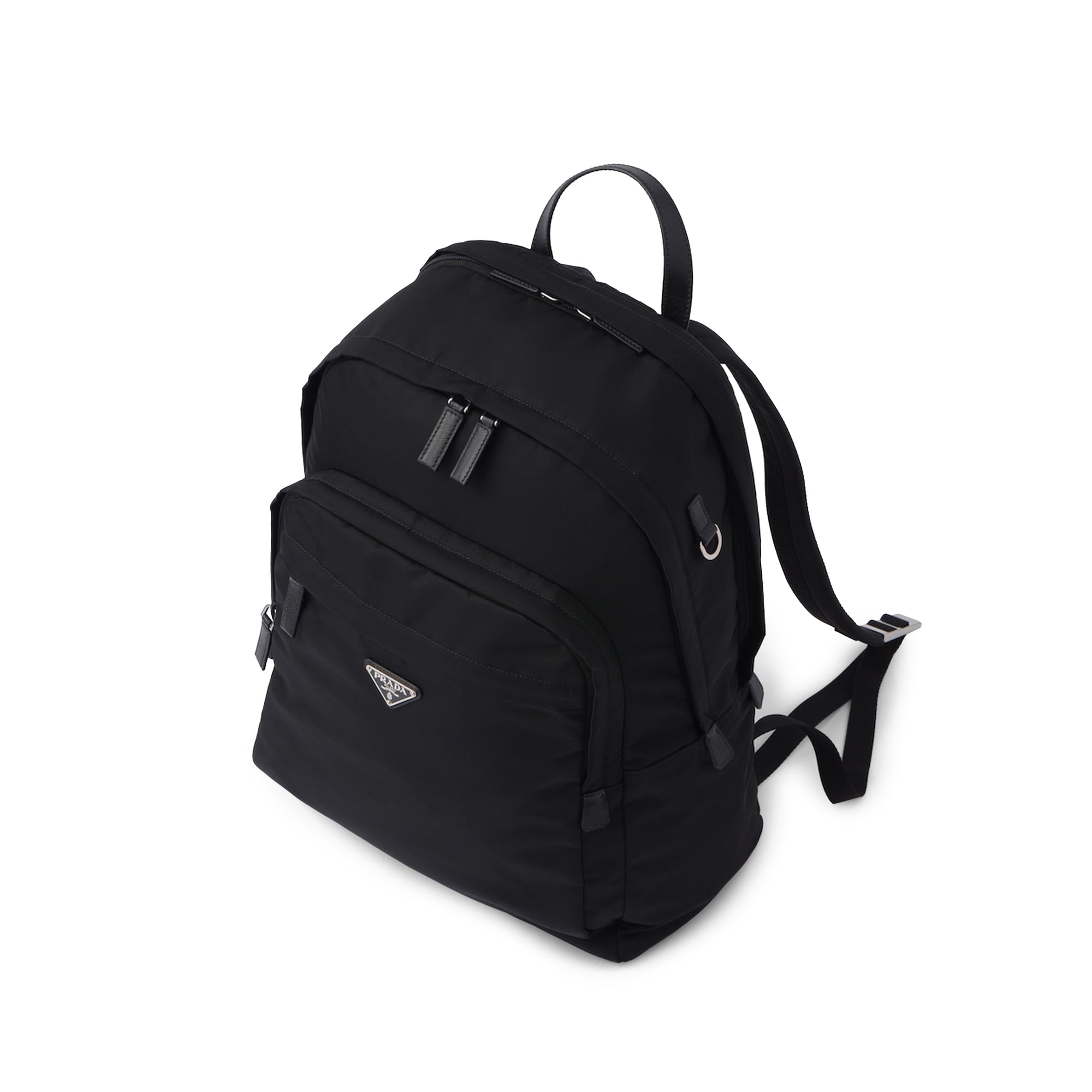 Mens Re Nylon And Saffiano Leather Backpack Prada – Гарантія оригінальності – вид ззаду