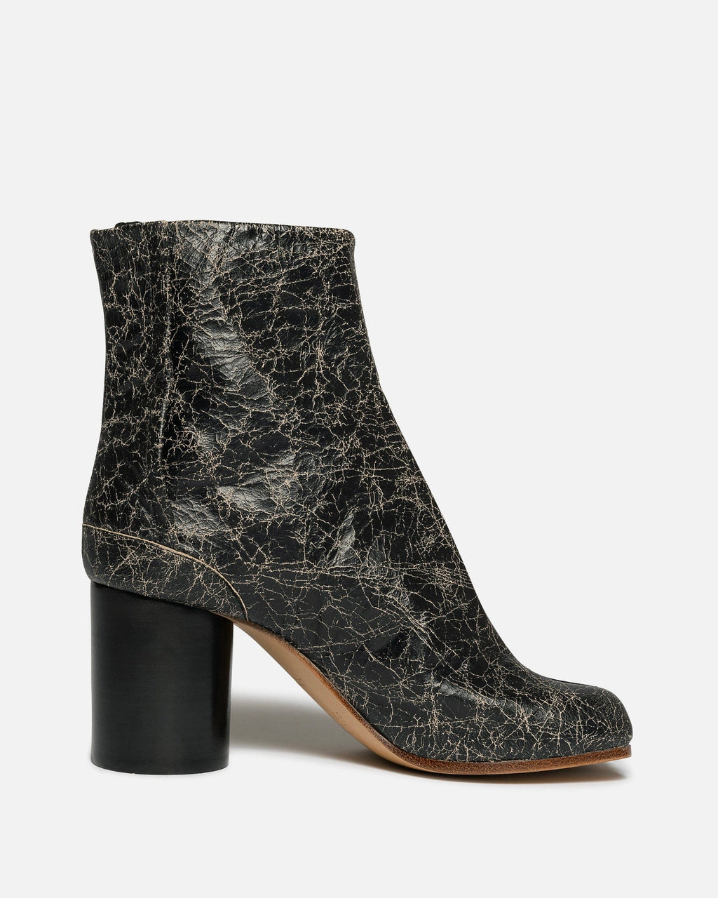 Cracked Leather Tabi Boot In Beige Maison margiela – Гарантія оригінальності – вид ззаду