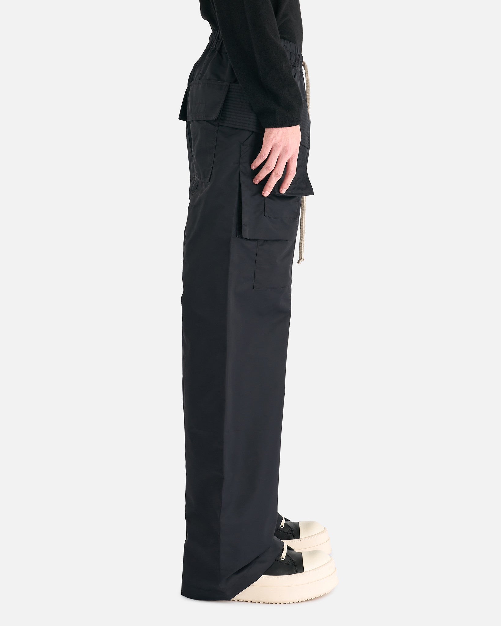 Оригінальна Creatch Cargo Pants In Black Rick owens – вид ззаду