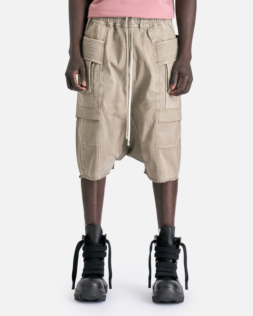 Creatch Cargo Pods Denim Shorts In Pearl Rick owens оригінал – Купити в Україні – боковий вид