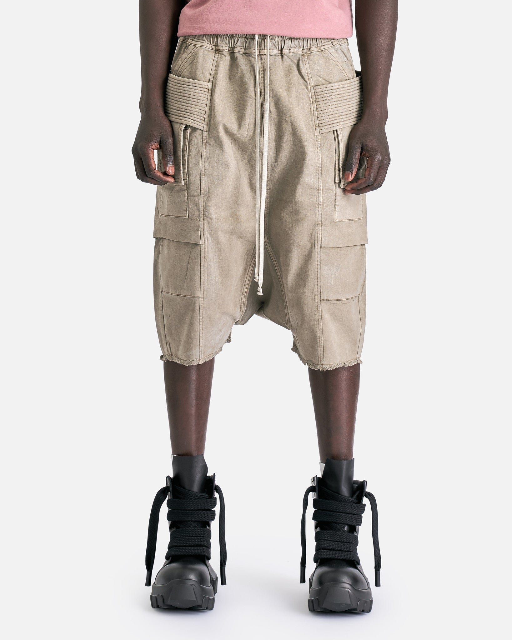 Creatch Cargo Pods Denim Shorts In Pearl Rick owens оригінал – Купити в Україні – боковий вид