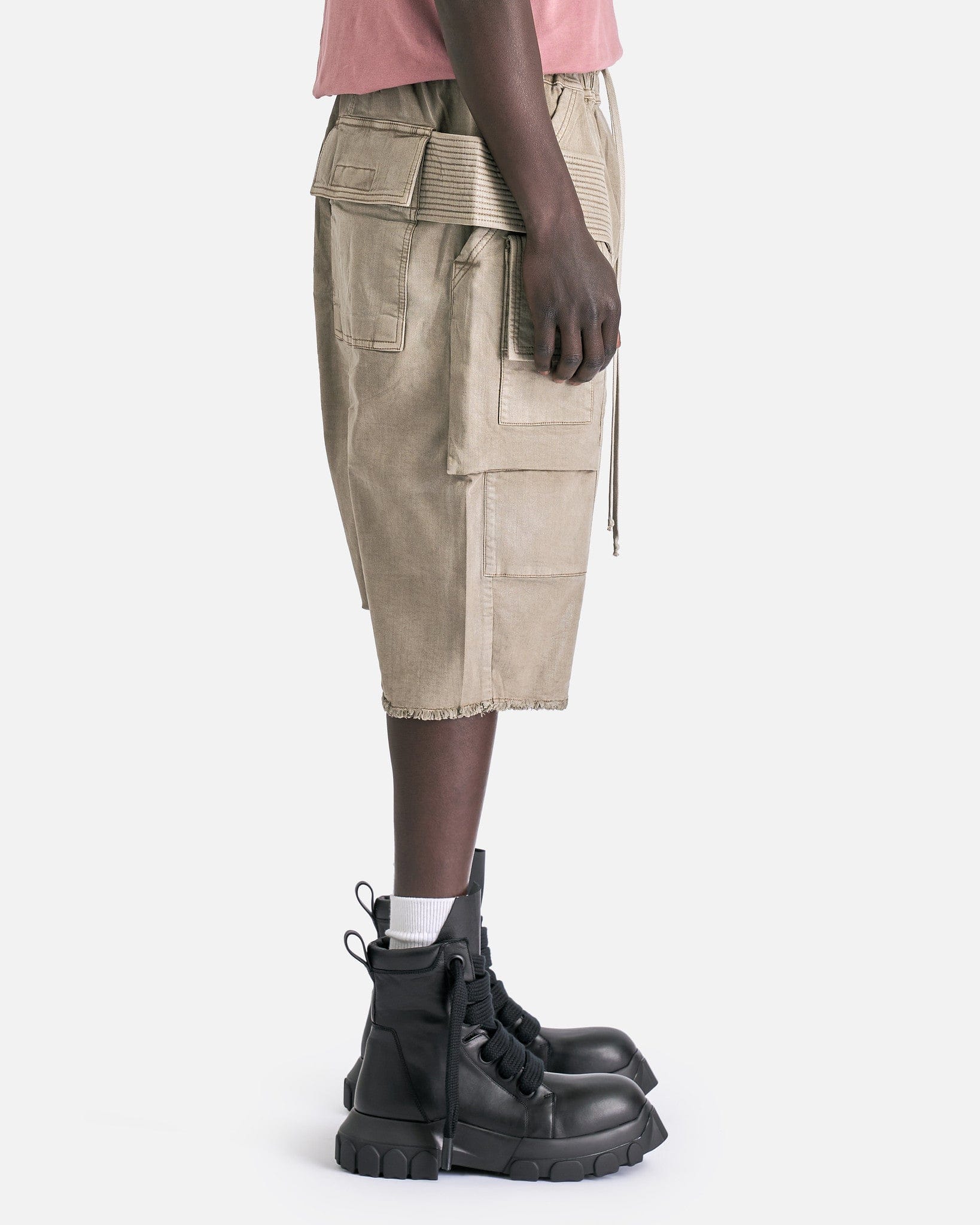 Creatch Cargo Pods Denim Shorts In Pearl Rick owens оригінал – Купити в Україні – вид ззаду