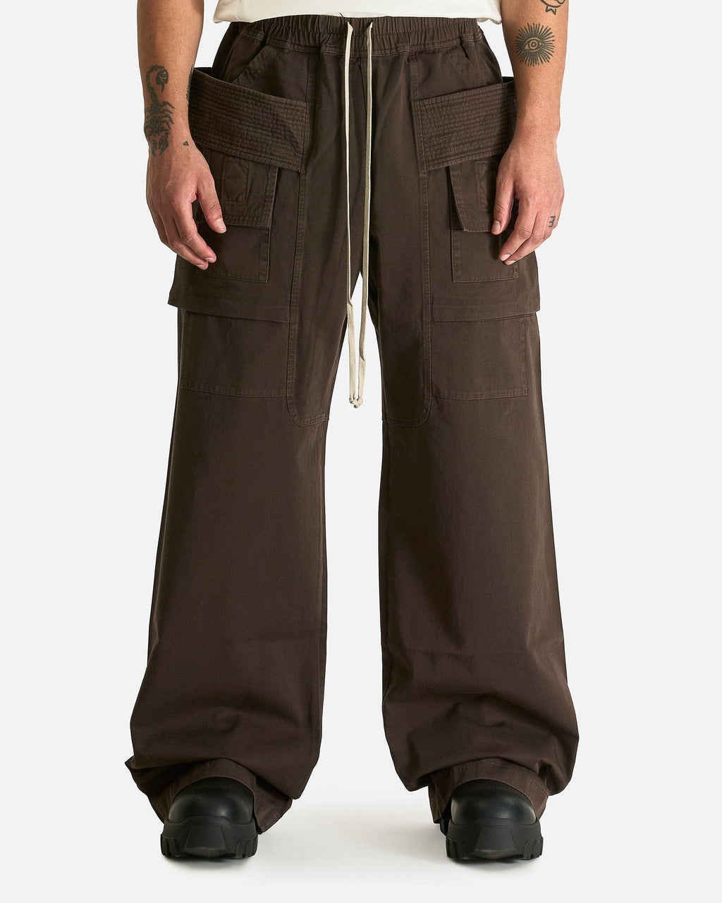 Creatch Wide Cargo Drawstring In Dark Dust Rick owens оригінал – Купити в Україні – боковий вид
