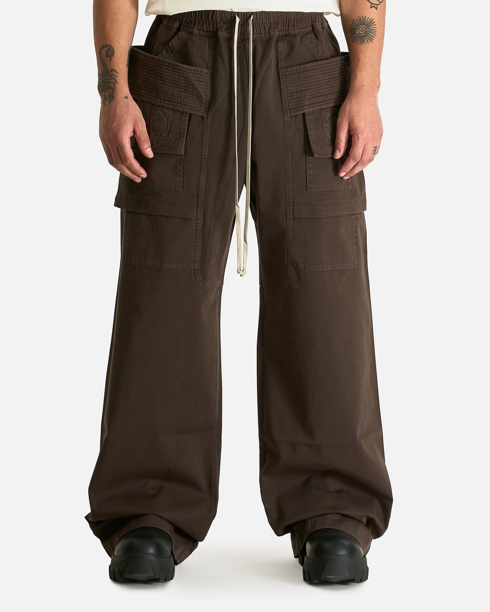 Creatch Wide Cargo Drawstring In Dark Dust Rick owens оригінал – Купити в Україні – боковий вид
