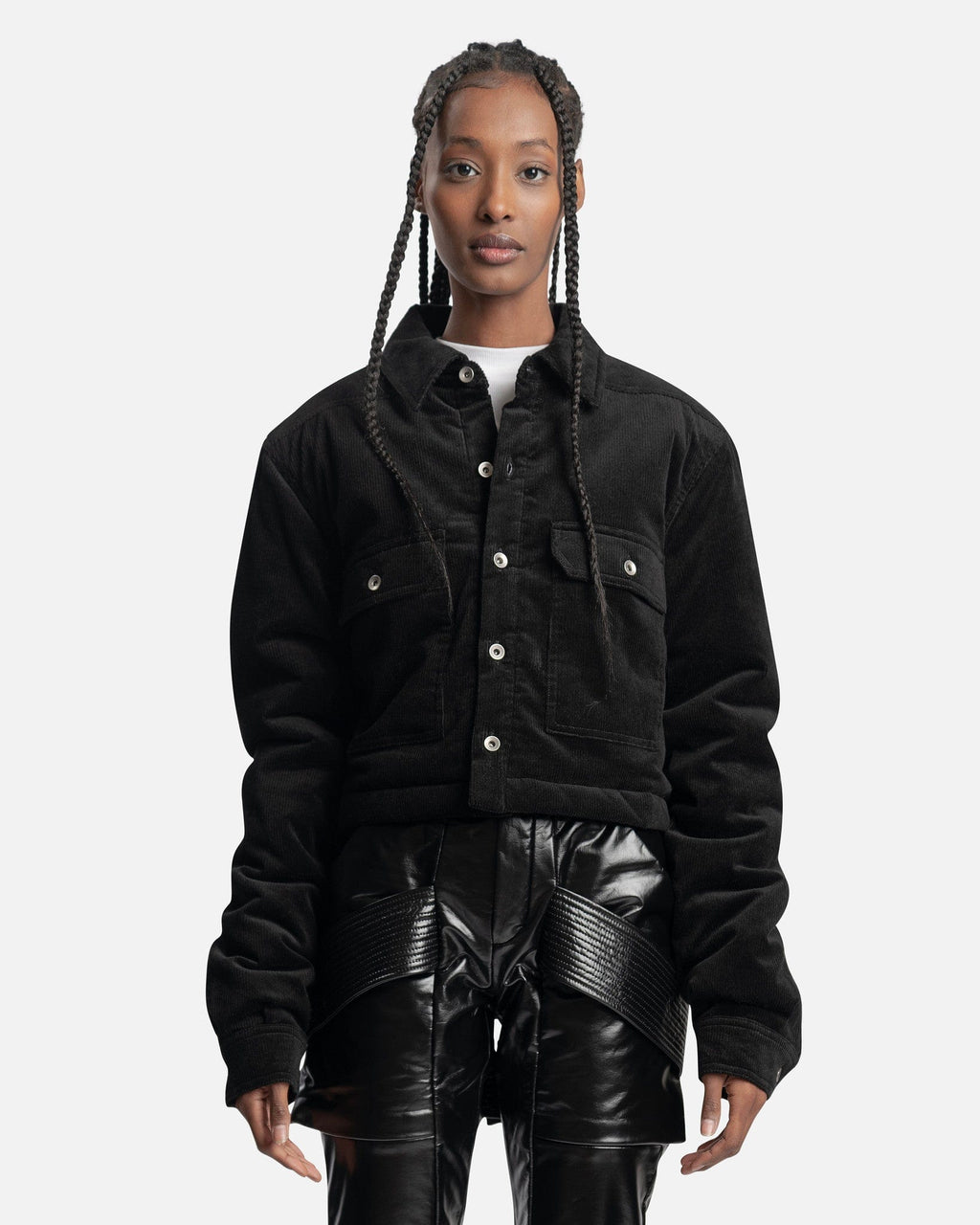 Cropped Outershirt In Black Rick owens – Гарантія оригінальності – боковий вид
