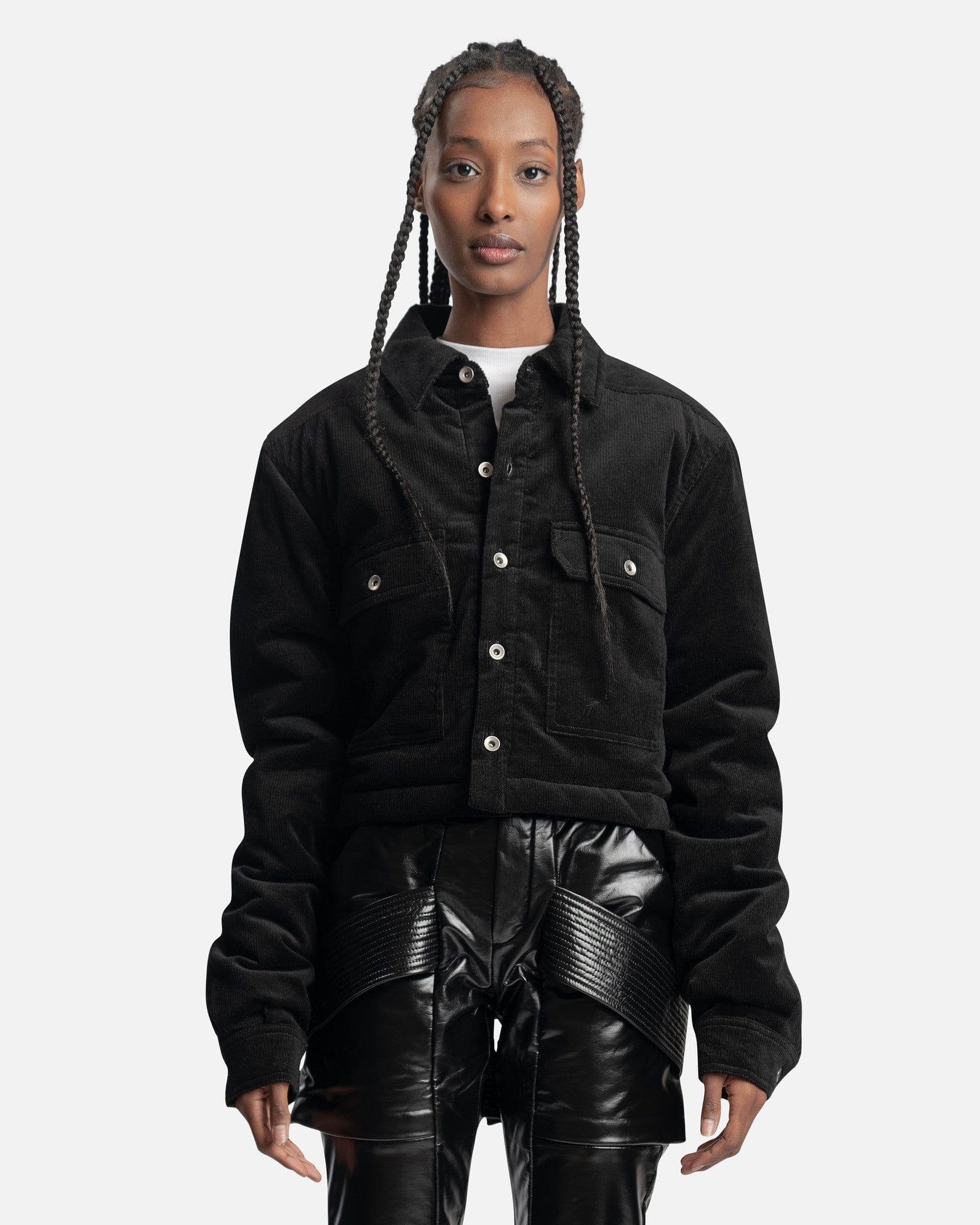 Cropped Outershirt In Black Rick owens – Гарантія оригінальності – боковий вид
