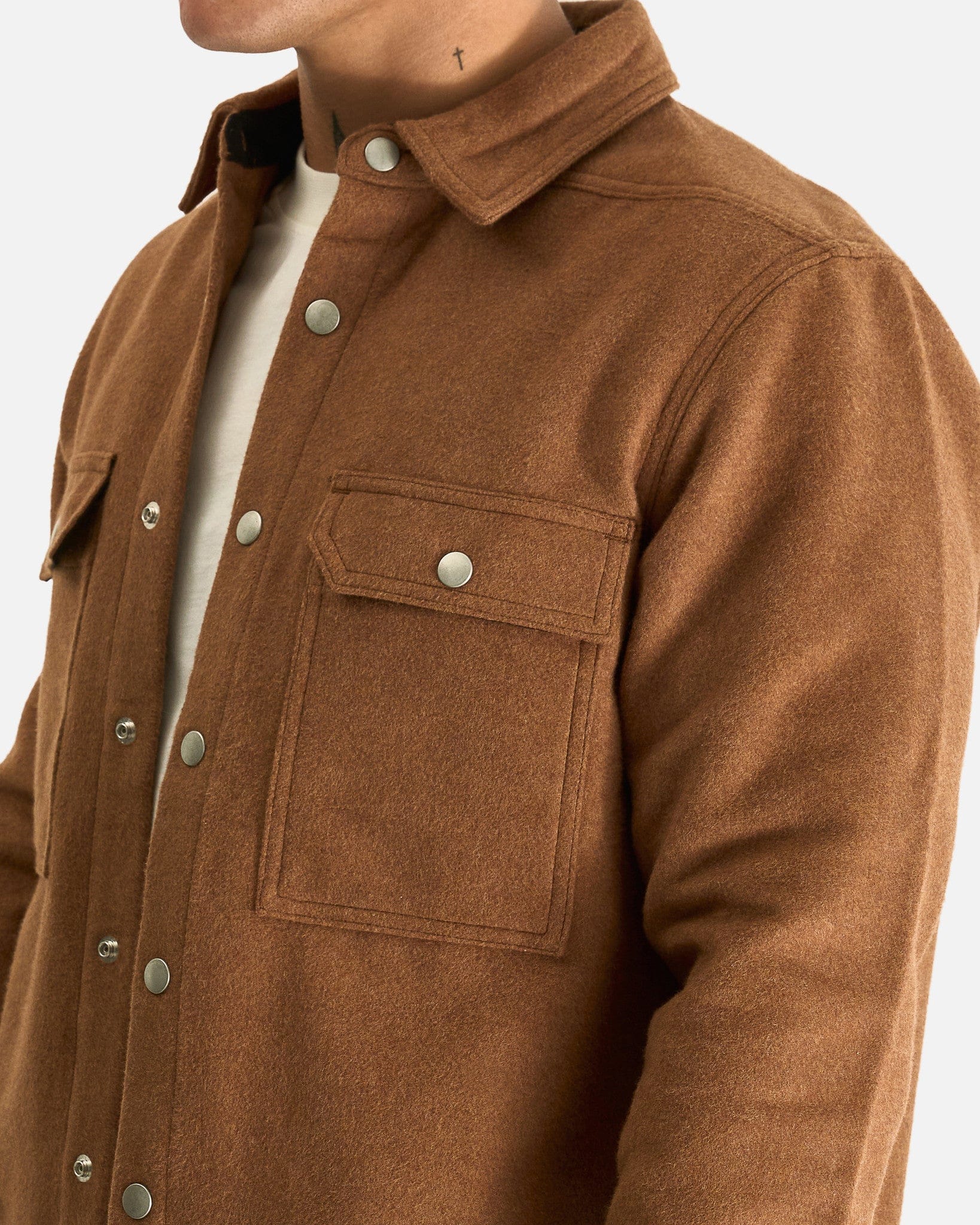Оригінальна Cropped Outershirt In Rust Rick owens – збільшений вид