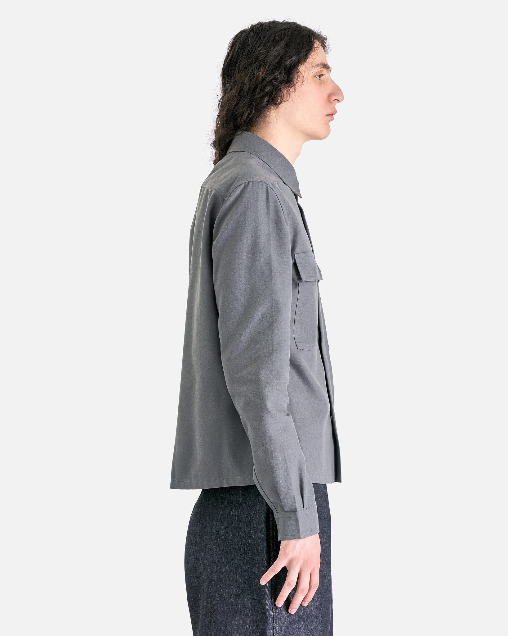 Cropped Outershirt In Smoke Rick owens оригінал – Купити в Україні – вид ззаду