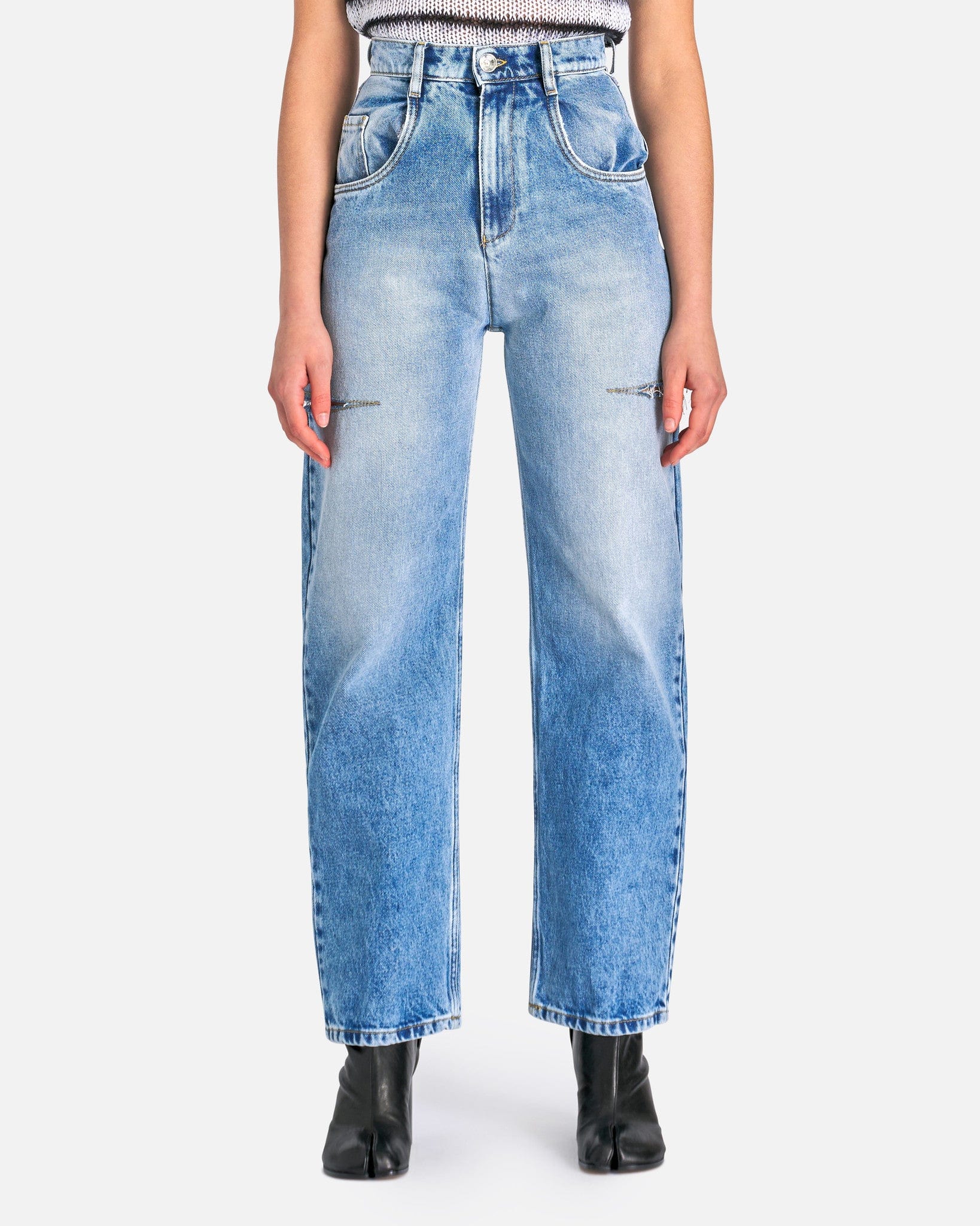 Оригінальна Cut-Out Jeans In Blue Maison margiela – боковий вид