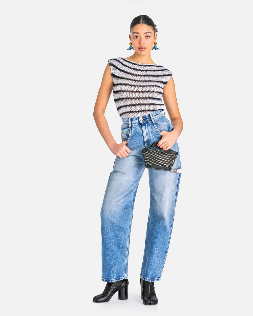 Оригінальна Cut-Out Jeans In Blue Maison margiela – збільшений вид