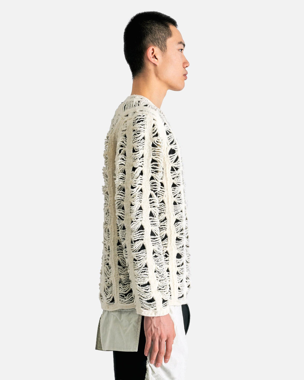 Cut-Out Long Sleeve Sweater In Natural Comme des garcons оригінал – Купити в Україні – вид ззаду