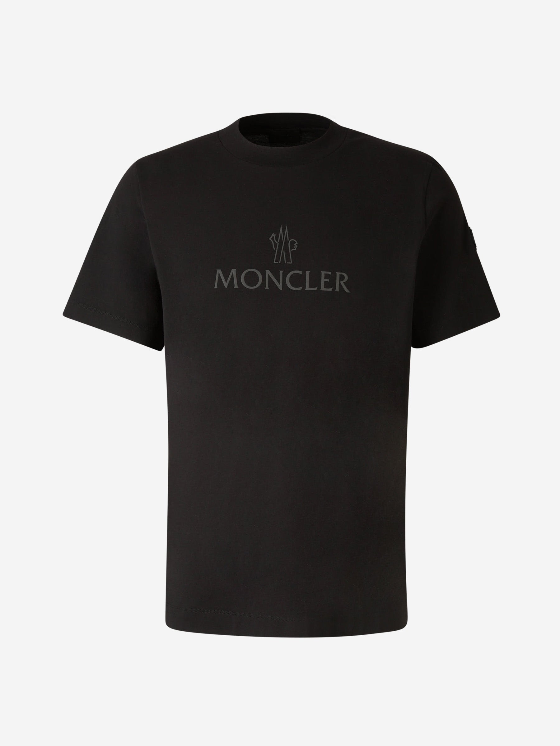 Printed Cotton T-Shirt Moncler – Гарантія оригінальності – боковий вид