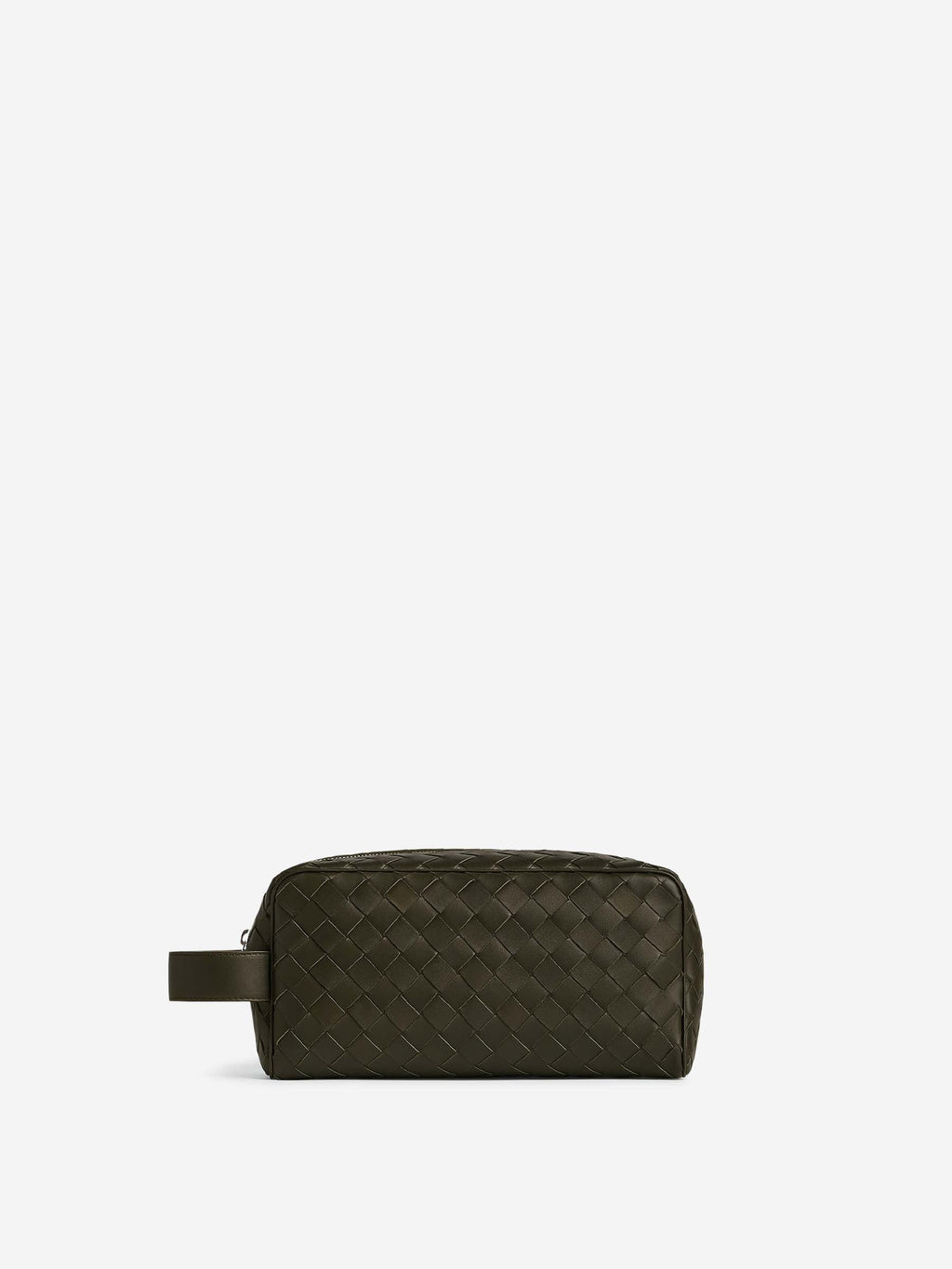 Intrecciato Leather Toiletry Bag Bottega veneta – Гарантія оригінальності – боковий вид