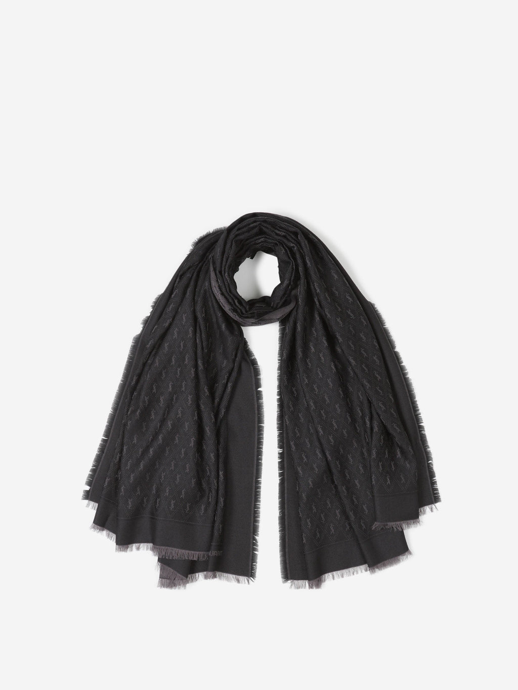 Monogram Jacquard Scarf Saint laurent – Гарантія оригінальності – боковий вид
