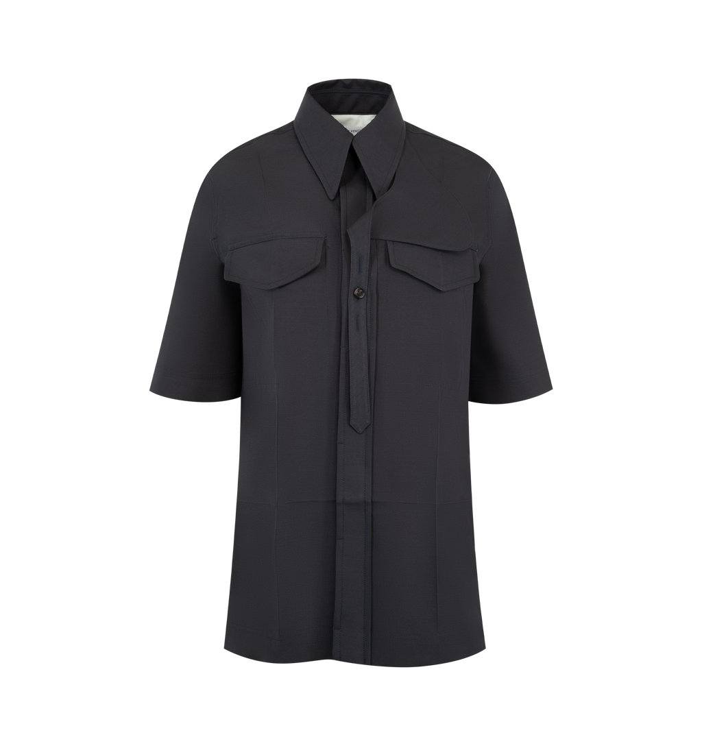 Wool Silk Toile Shirt Bottega veneta – Гарантія оригінальності – боковий вид